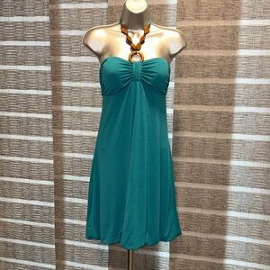 BCX Teal Strapless Bubble Dress